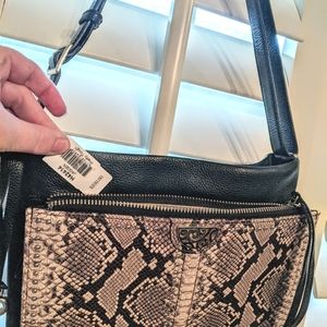 Brighton "Pretty Tough" Jagger Snakeskin Crossbody Purse
